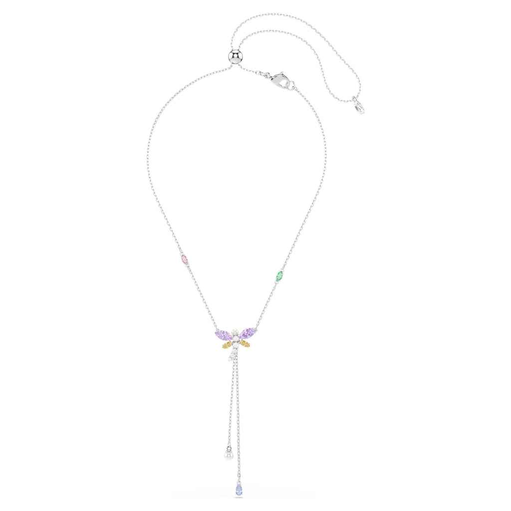 Ariana Grande x Swarovski Y necklace Mixed cuts, Dragonfly, Multicoloured, Rhodium plated 5749183