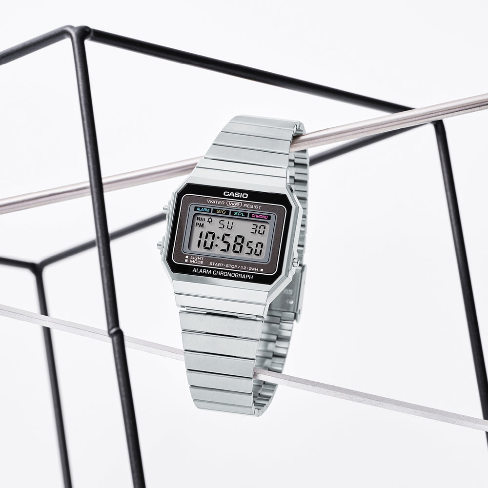 Casio Digi Vintage, Chrome Plated Band A700WEV-7A