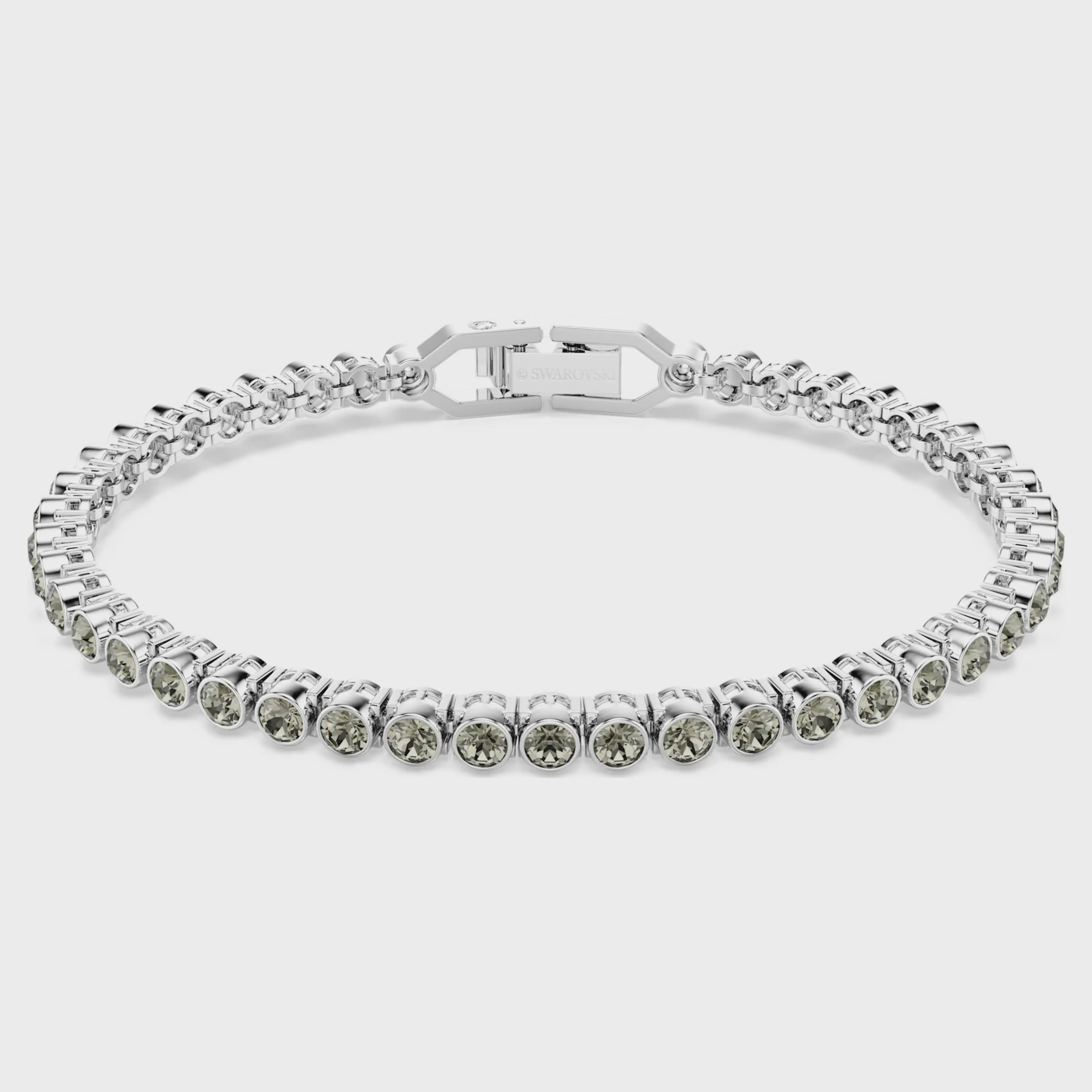 Imber Emily Tennis bracelet Round cut, Black, Rhodium plated M 5734238