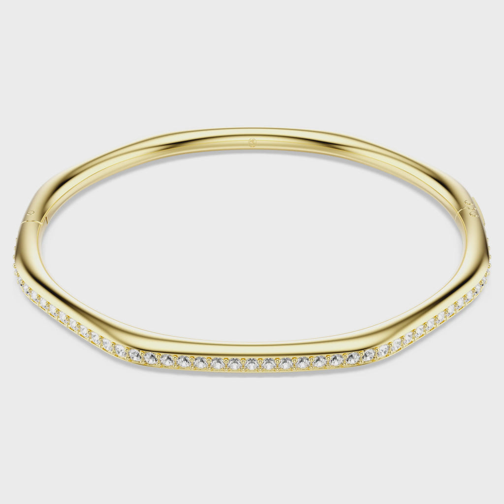 Dextera bangle Octagon shape, Round cut, White, 18k gold finish 5724581