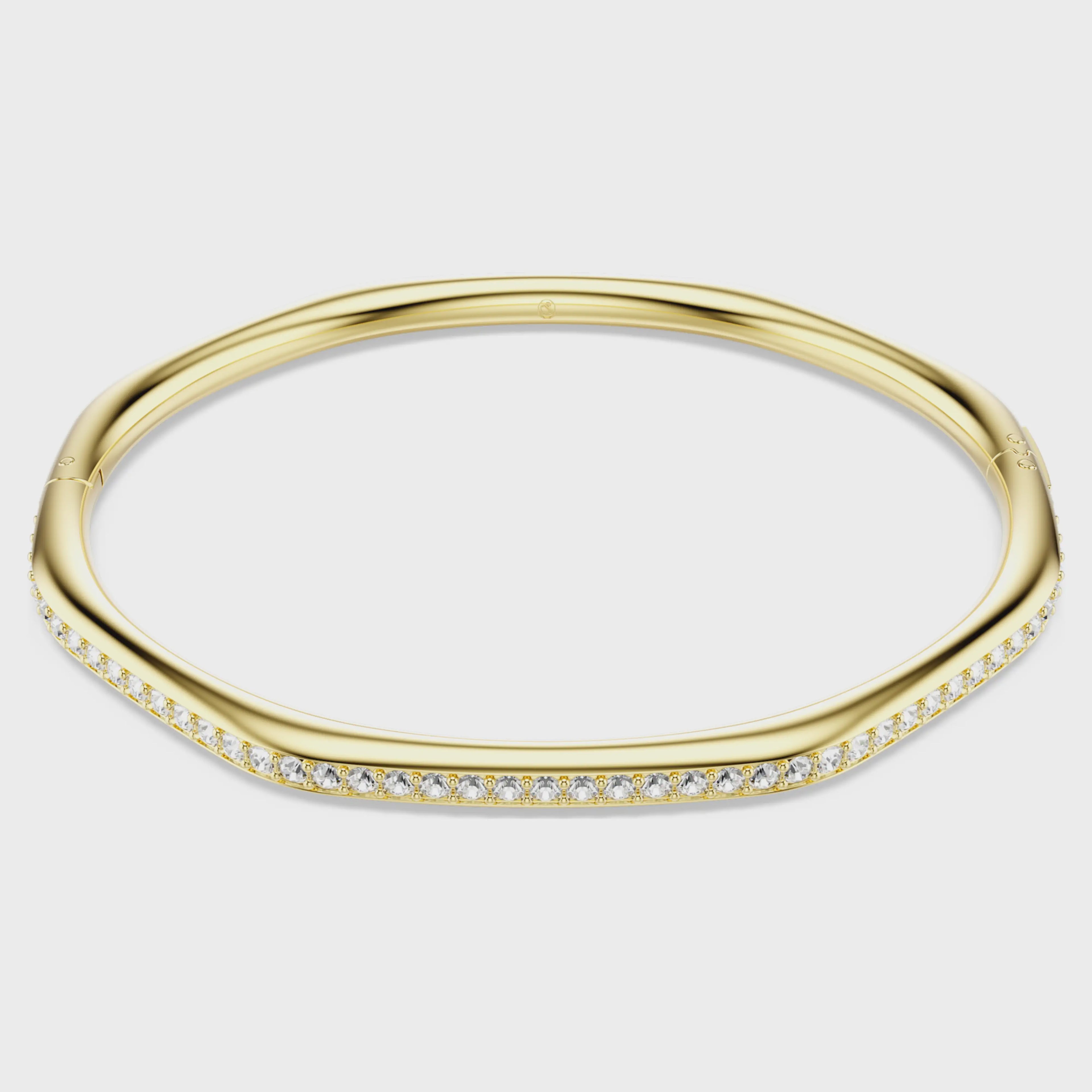 Dextera bangle Octagon shape, Round cut, White, 18k gold finish 5724581