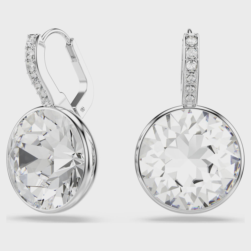 Millenia drop earrings Round cut, White, Rhodium plated 5731149
