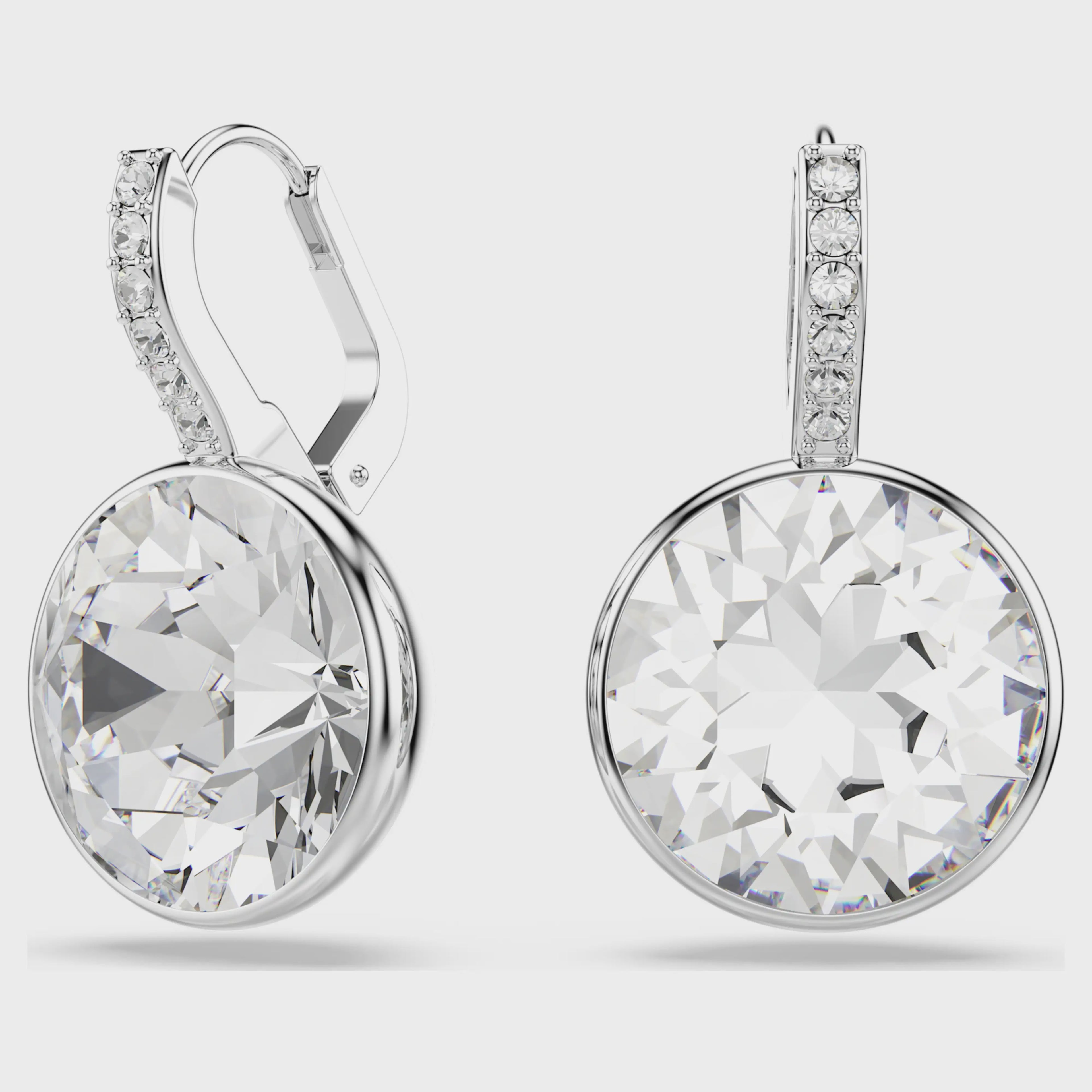 Millenia drop earrings Round cut, White, Rhodium plated 5731149