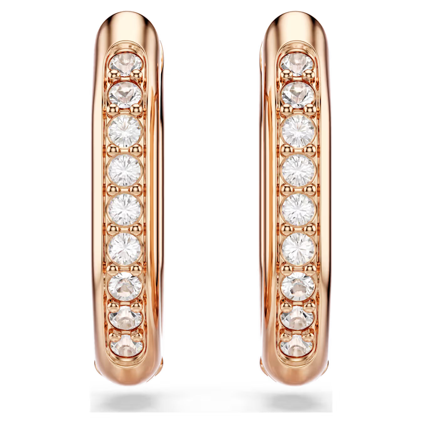 Dextera hoop earrings Octagon shape, Round cut, Small, White, Rose gold-tone plated 5743798