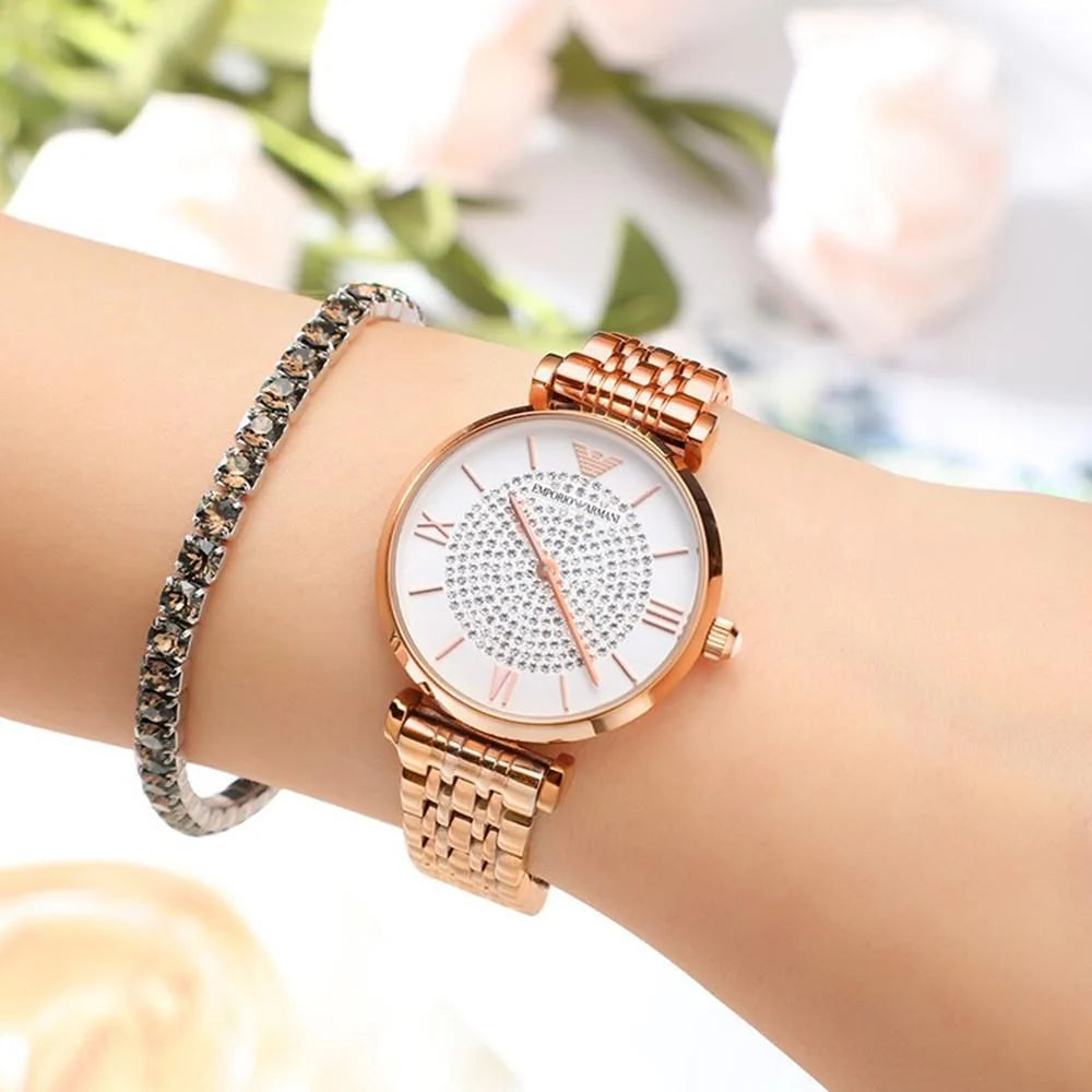 Rose Gold Tone Analogue Watch AR11244