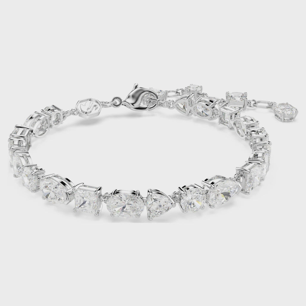 Mesmera bracelet Mixed cuts, White, Rhodium plated 5731959