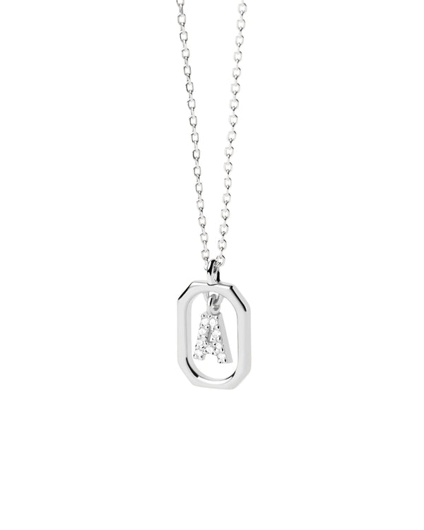 PDPAOLA Mini Letter A Silver Necklace