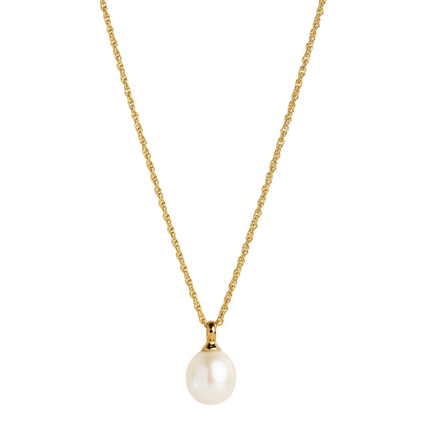 NAJO Dew Drop Yellow Gold Pearl Necklace (45cm)