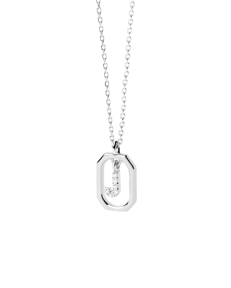 PDPAOLA Mini Letter J Silver Necklace