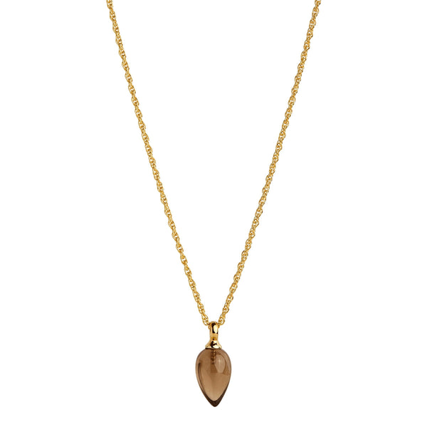 NAJO Dew Drop Yellow Gold Smoky Quartz Necklace (45cm)