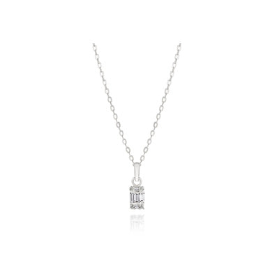 Sterling Silver Fancy Baguette Cubic Zirconia Pendant