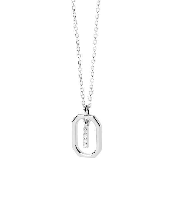 PDPAOLA Mini Letter I Silver Necklace