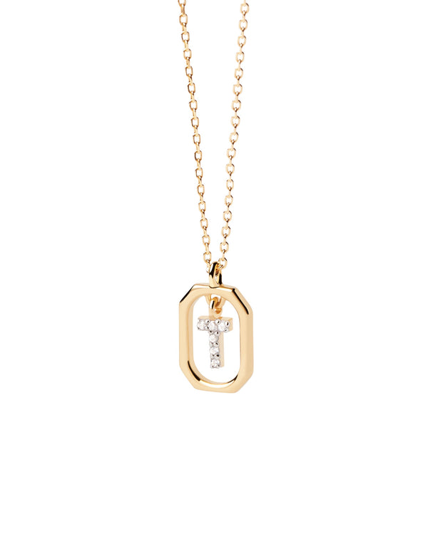 PDPAOLA Mini Letter T Gold Necklace