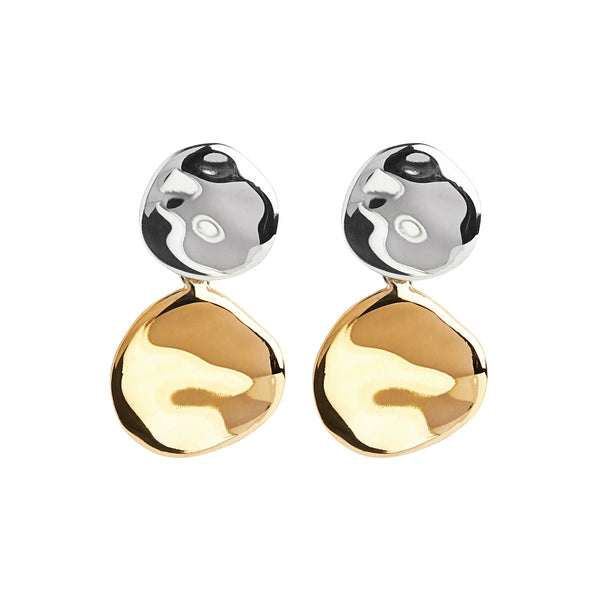 NAJO Shard Double Disk Two-Tone Stud Earring