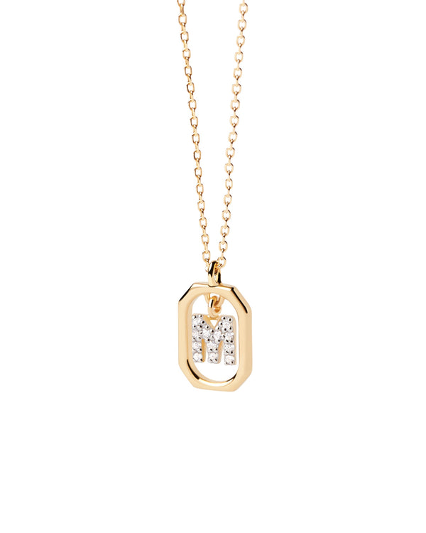 PDPAOLA Mini Letter M Gold Necklace