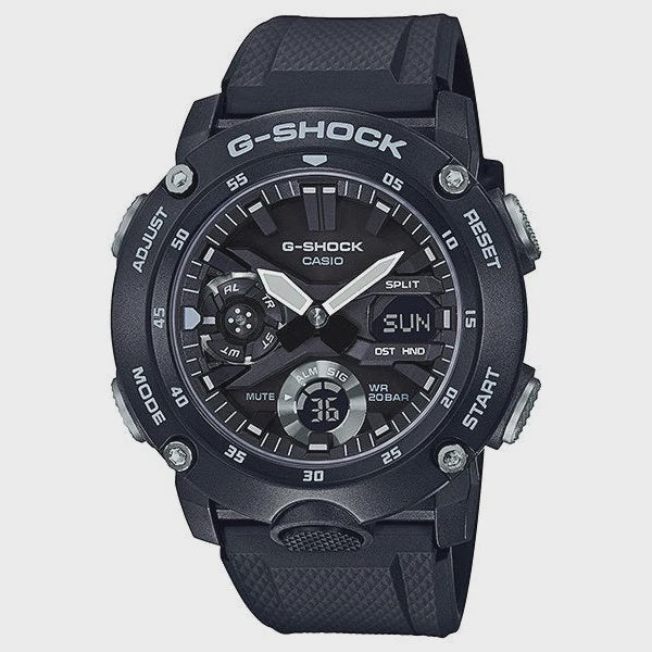 CASIO G SHOCK DUO CARBON CORE GUARD WORLD TIME ALARM GA2000S-1A