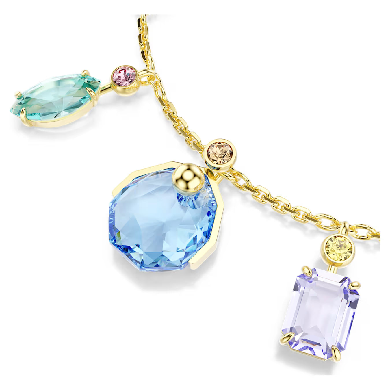 Gema bracelet Mixed cuts, Dangling crystals, Multicoloured, Gold-tone plated 5737442