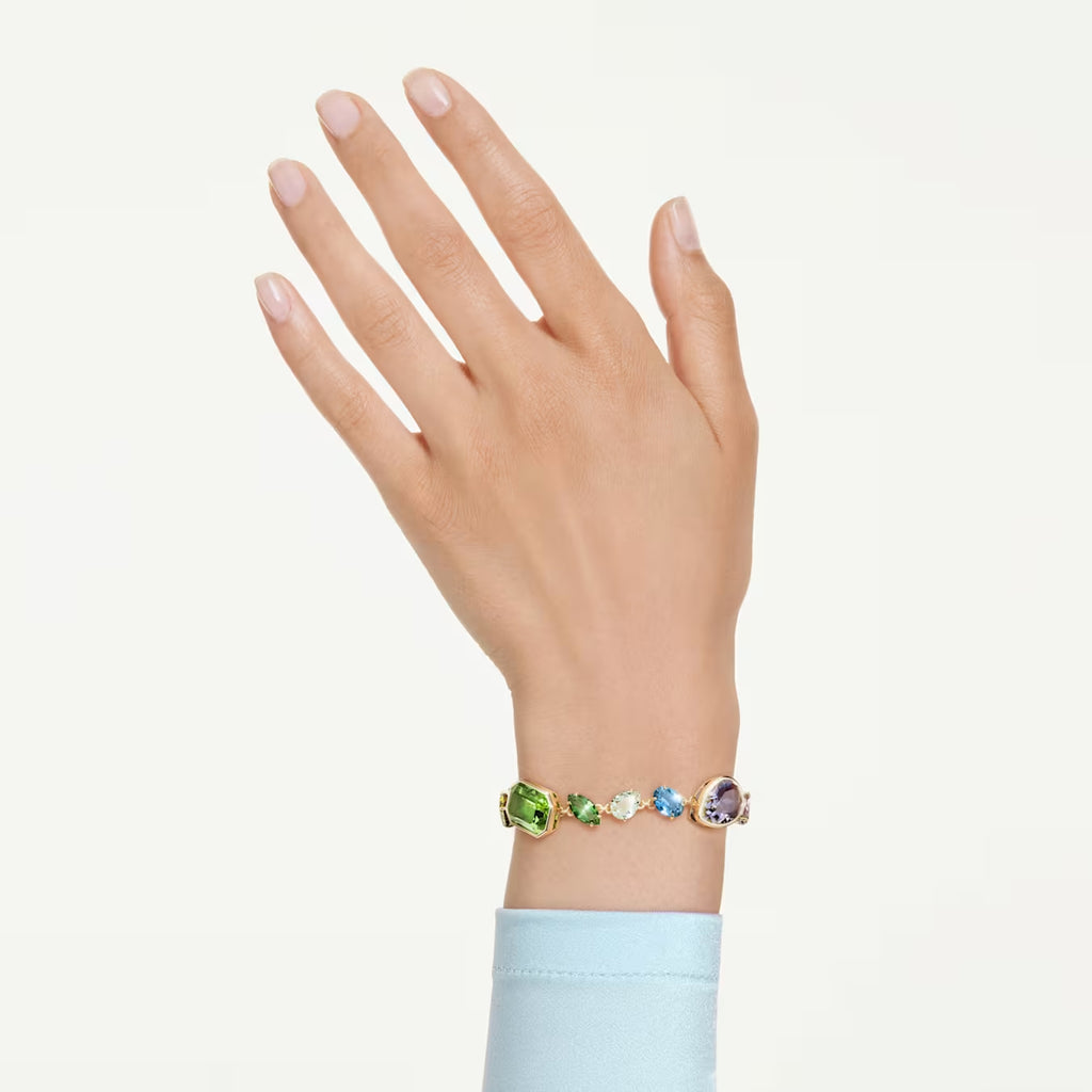 Gema bracelet Mixed cuts, Multicoloured, Gold-tone plated 5737453