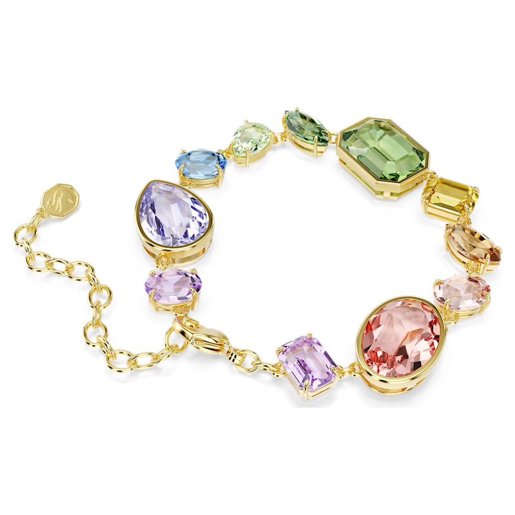 Gema bracelet Mixed cuts, Multicoloured, Gold-tone plated 5737453