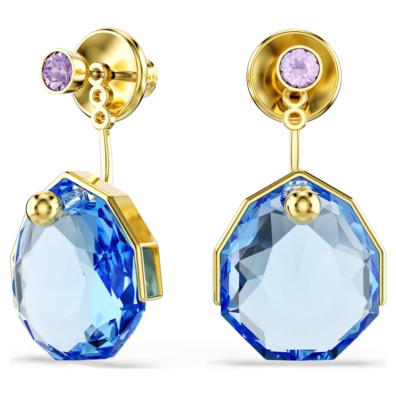 Gema earring jackets Blue, Gold-tone plated 5737449