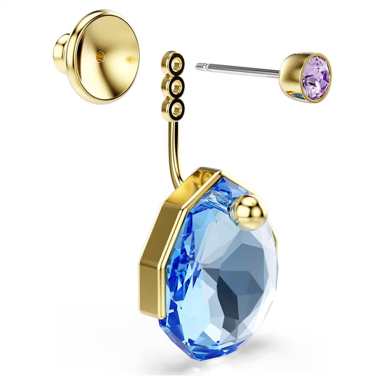 Gema earring jackets Blue, Gold-tone plated 5737449