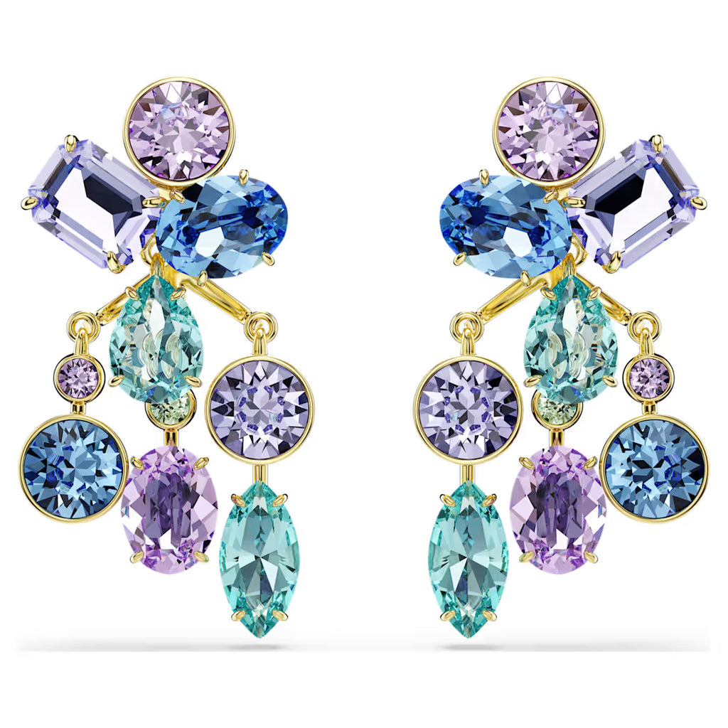 Gema earring jackets Mixed cuts, Multicoloured, Gold-tone plated 5737450