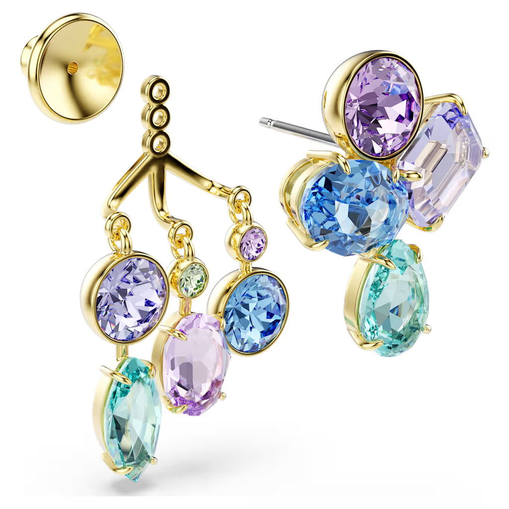 Gema earring jackets Mixed cuts, Multicoloured, Gold-tone plated 5737450
