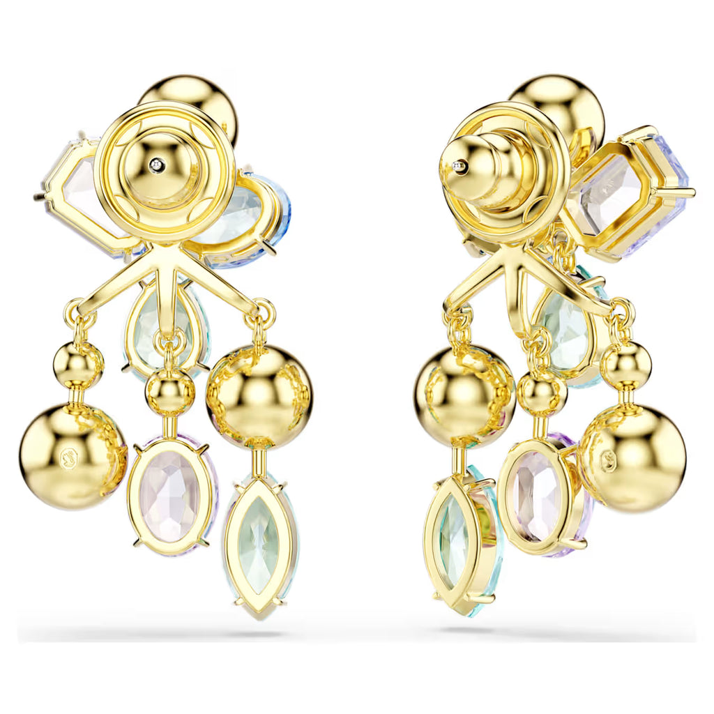 Gema earring jackets Mixed cuts, Multicoloured, Gold-tone plated 5737450