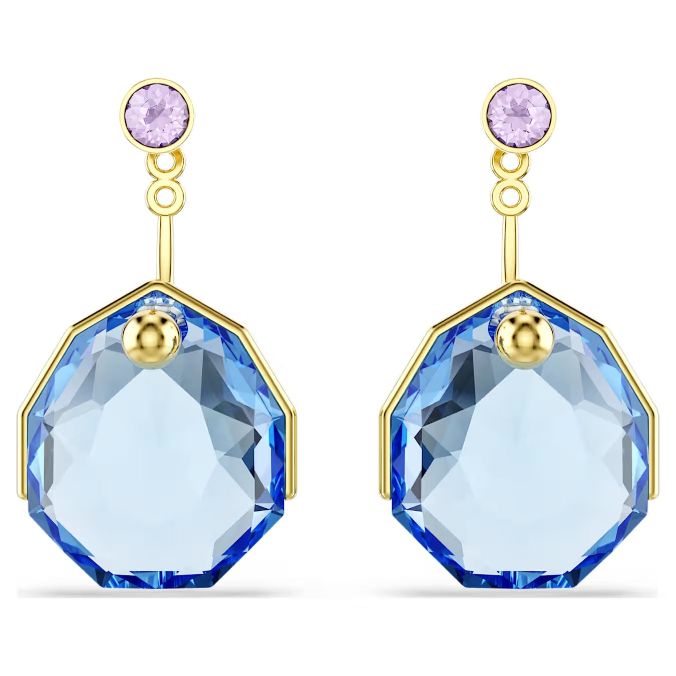 Gema earring jackets Blue, Gold-tone plated 5737449