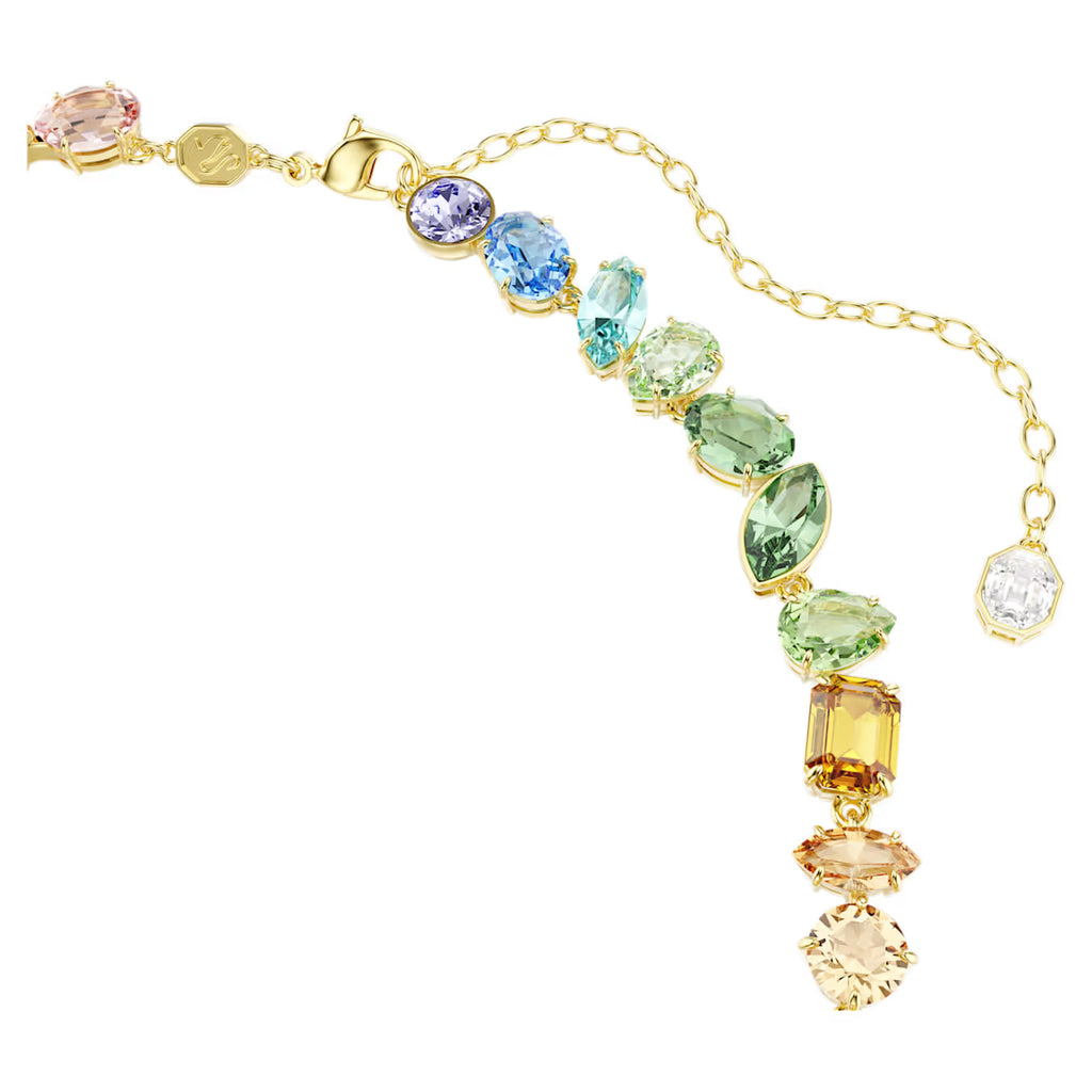 Gema necklace Mixed cuts, Dangling crystals, Multicoloured, Gold-tone plated 5737443
