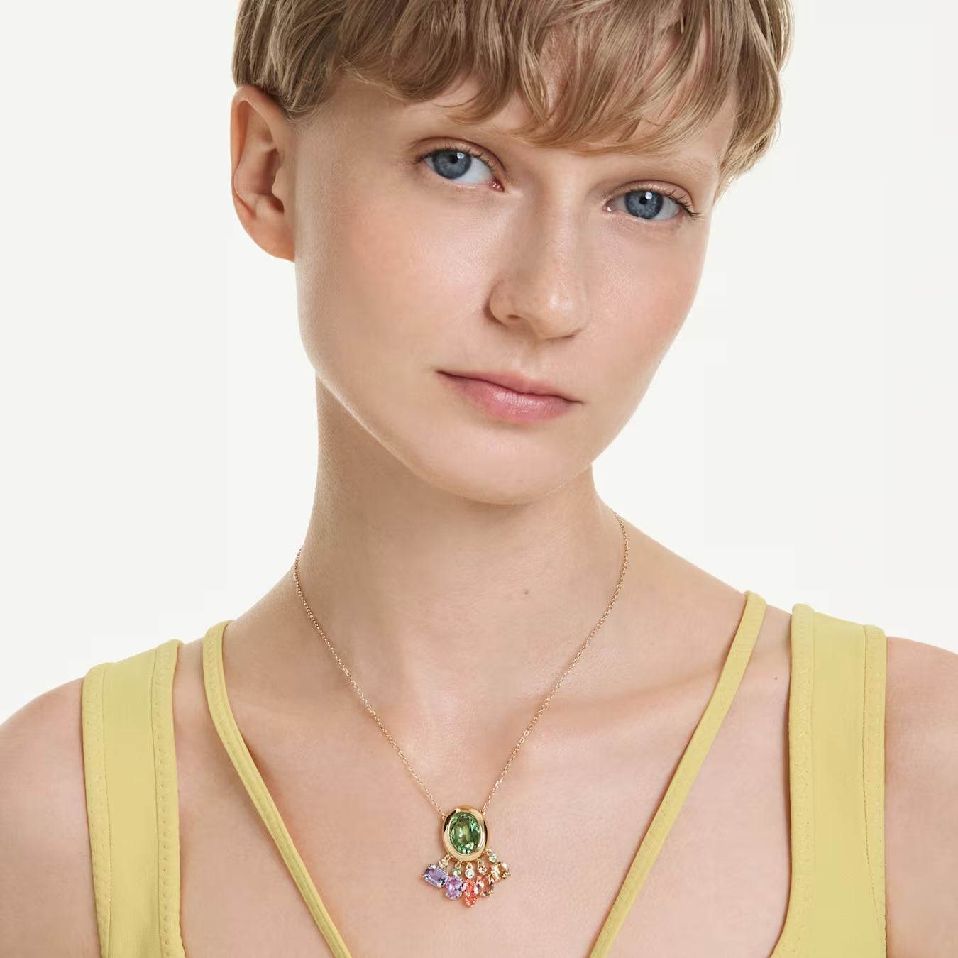 Gema pendant Mixed cuts, Dangling crystals, Multicoloured, Gold-tone plated 5741587