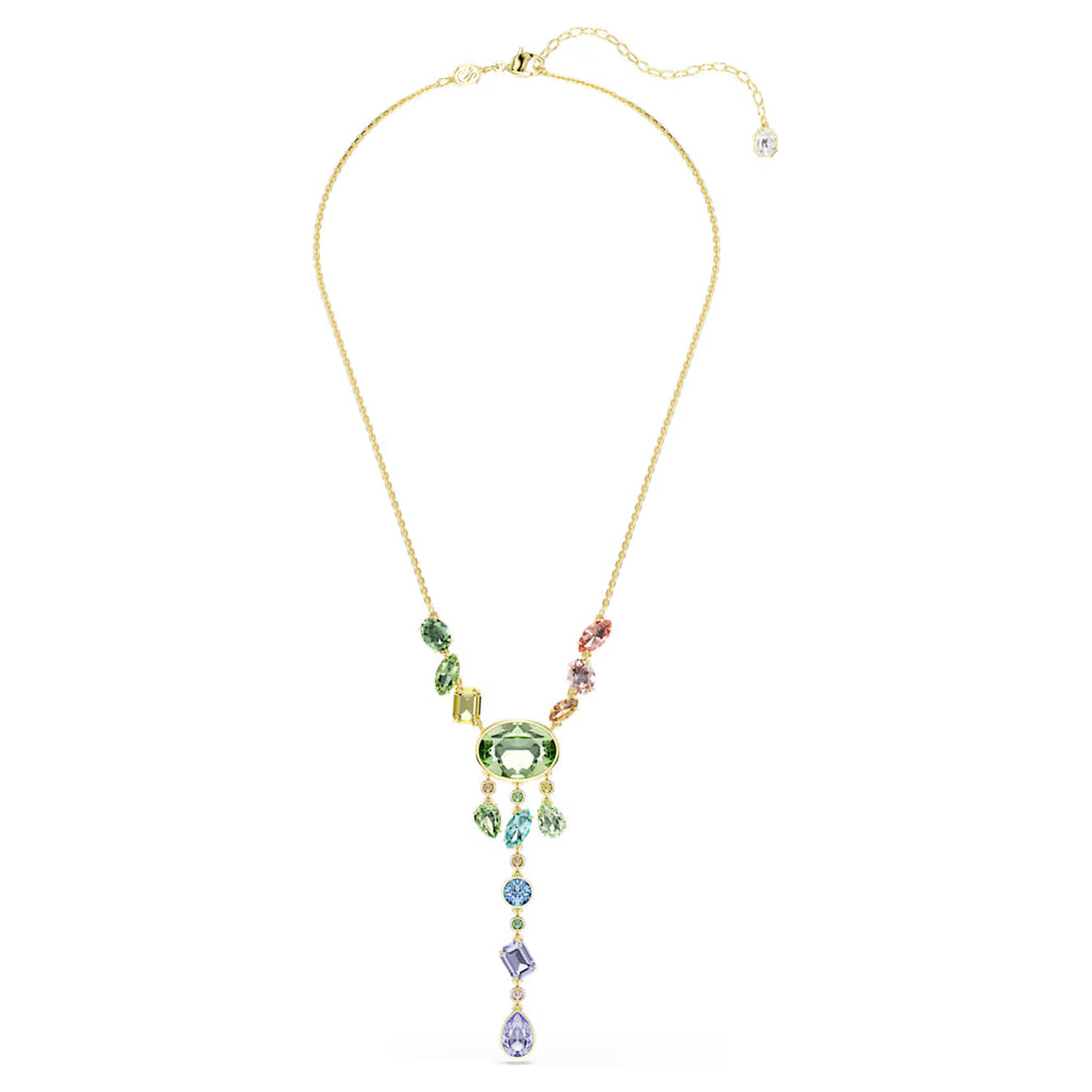 Gema Y necklace Mixed cuts, Multicoloured, Gold-tone plated 5737451