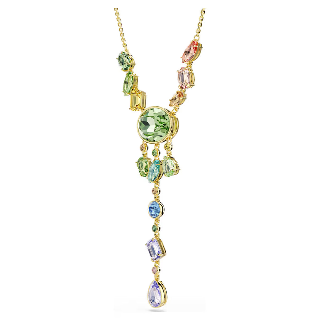 Gema Y necklace Mixed cuts, Multicoloured, Gold-tone plated 5737451