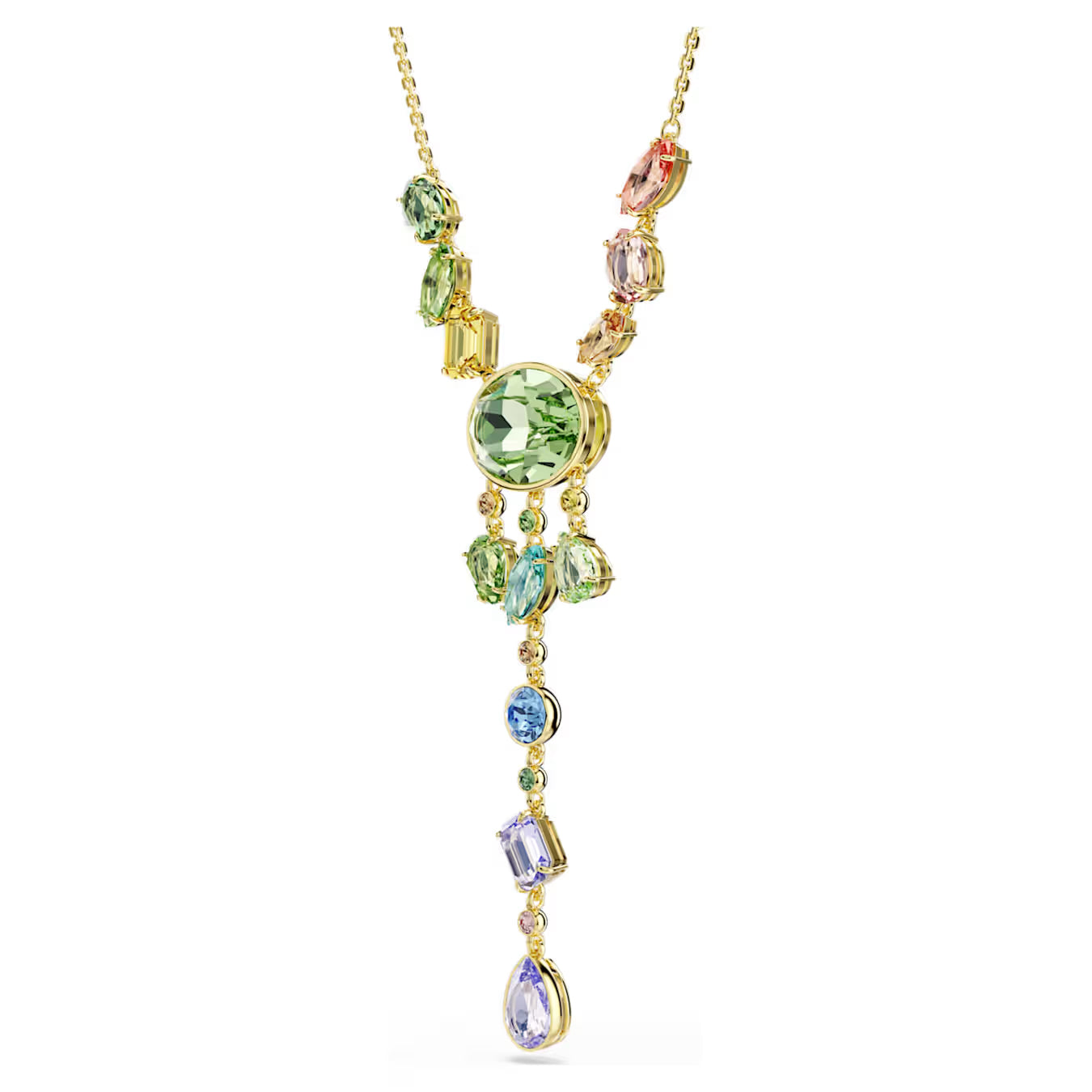 Gema Y necklace Mixed cuts, Multicoloured, Gold-tone plated 5737451