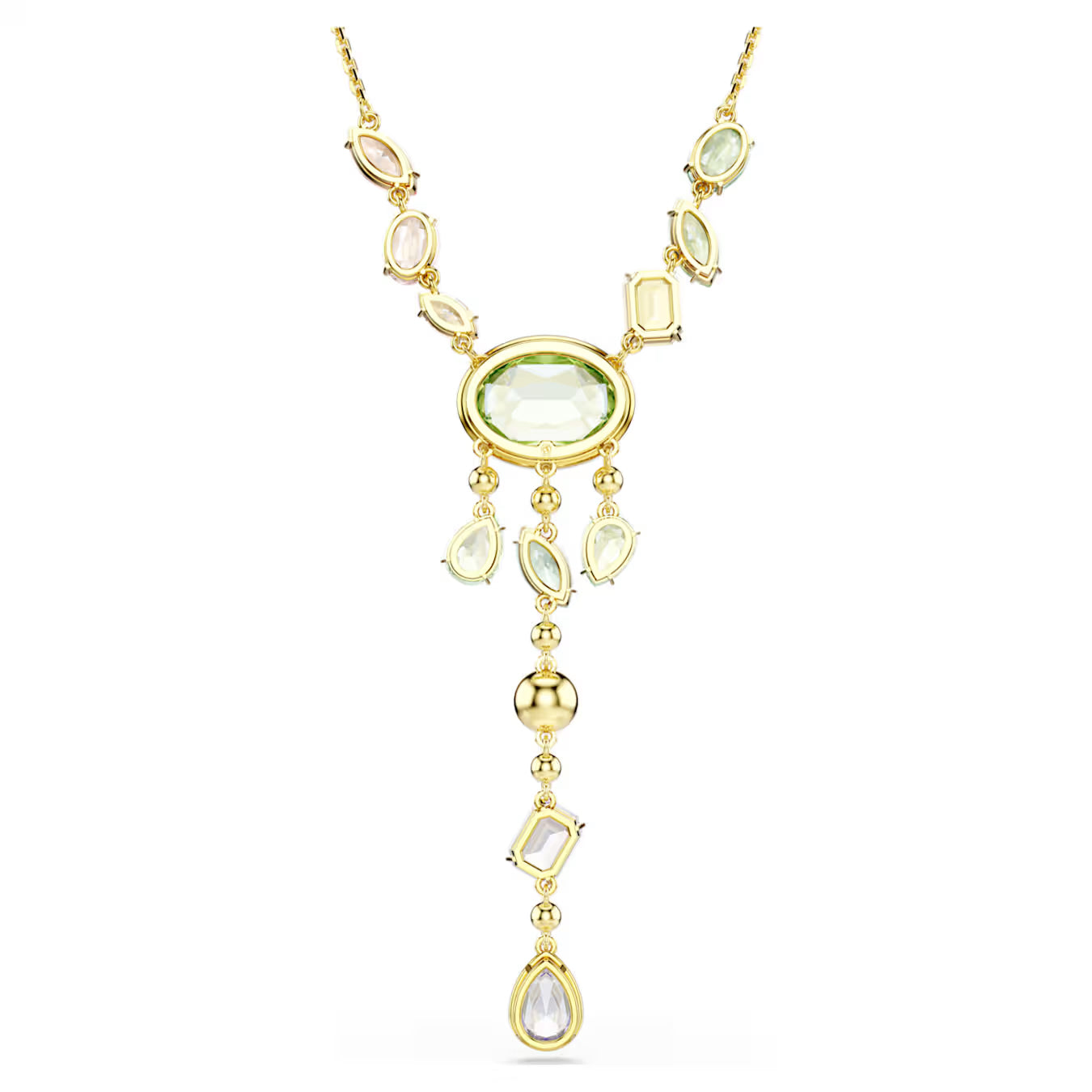 Gema Y necklace Mixed cuts, Multicoloured, Gold-tone plated 5737451