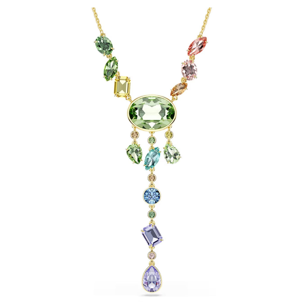 Gema Y necklace Mixed cuts, Multicoloured, Gold-tone plated 5737451