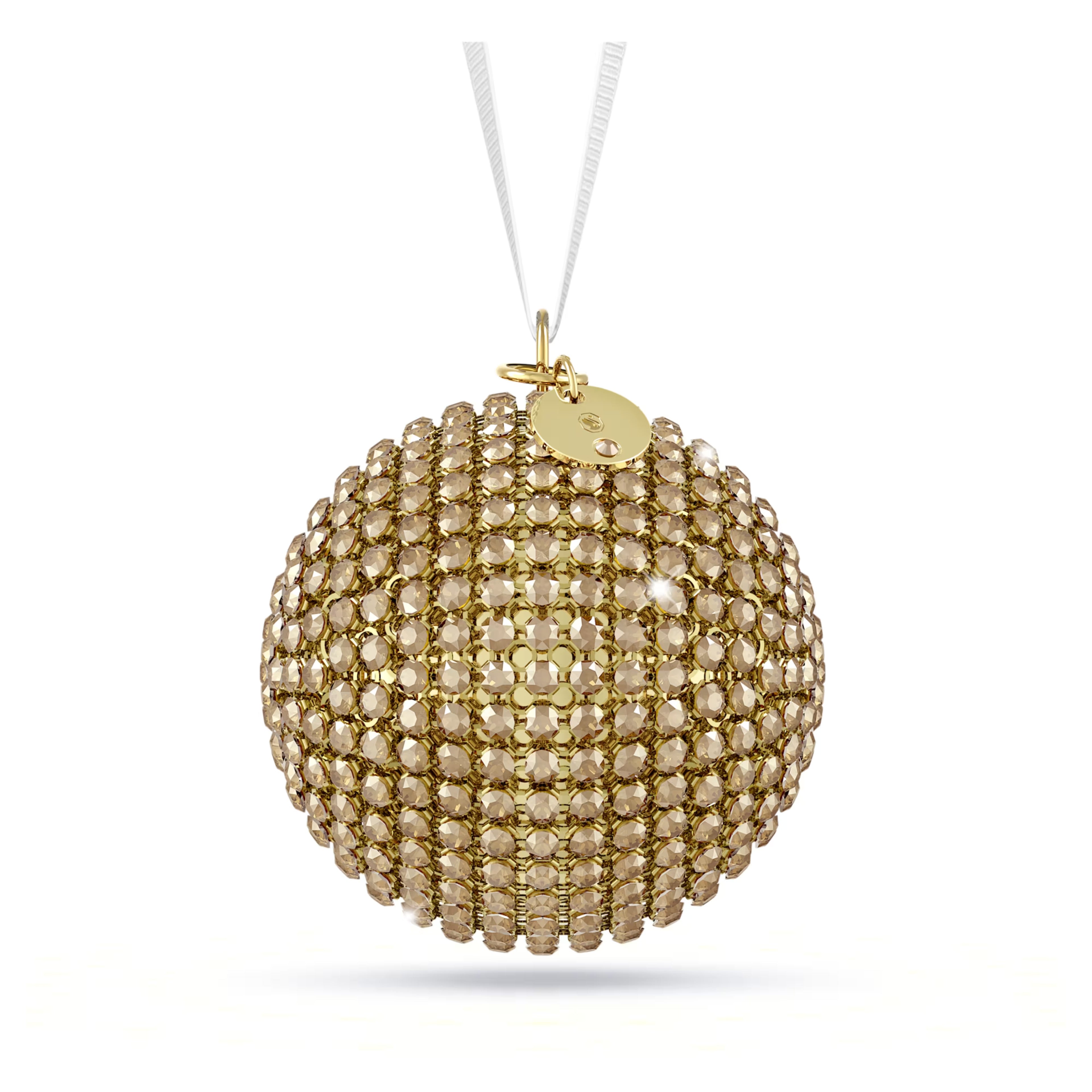 Holiday Magic Classics Crystal Mesh Ball Ornament Gold tone 5760467