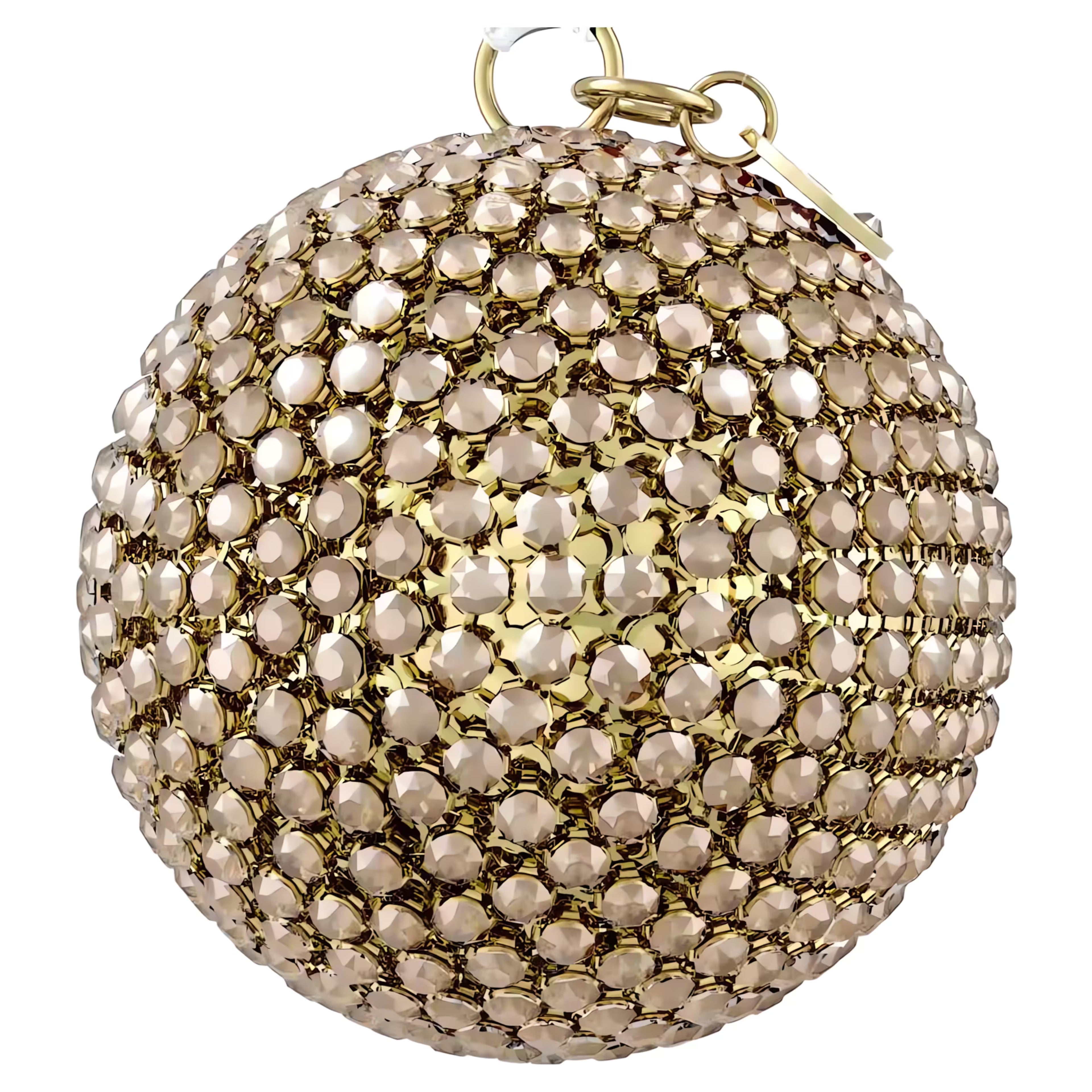 Holiday Magic Classics Crystal Mesh Ball Ornament Gold tone 5760467
