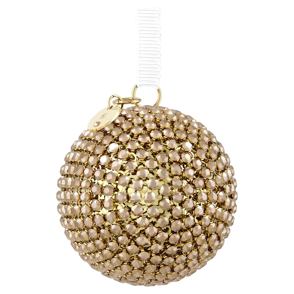Holiday Magic Classics Crystal Mesh Ball Ornament Gold tone 5760467