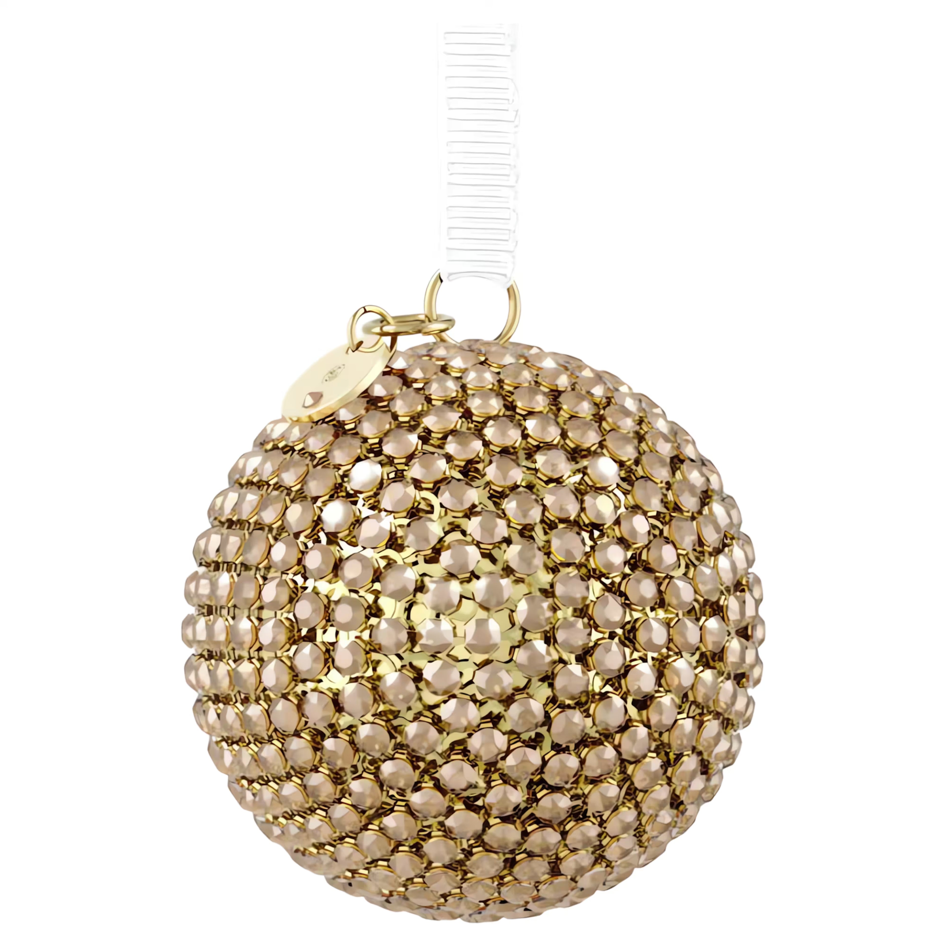 Holiday Magic Classics Crystal Mesh Ball Ornament Gold tone 5760467