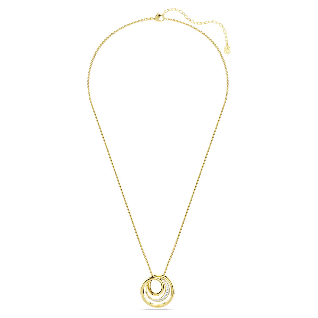 Hyperbola necklace Round cut, White, Gold-tone plated 5740410