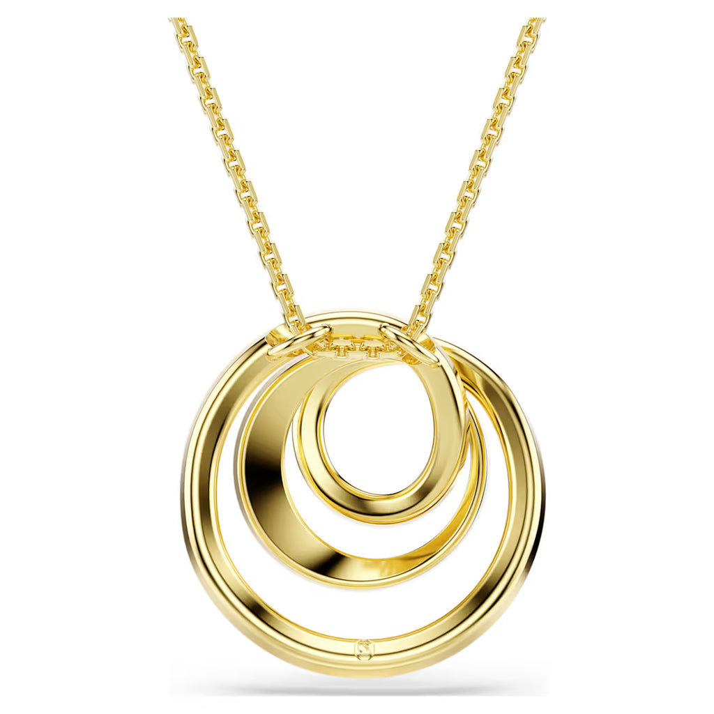 Hyperbola necklace Round cut, White, Gold-tone plated 5740410