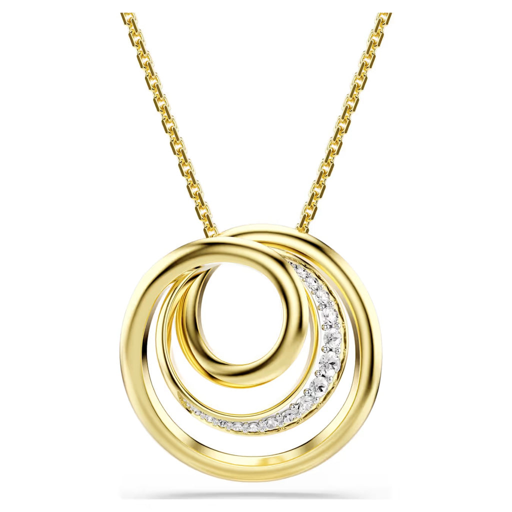 Hyperbola necklace Round cut, White, Gold-tone plated 5740410