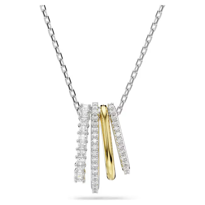 Hyperbola pendant Mixed cuts, White, Mixed metal finish 5696626