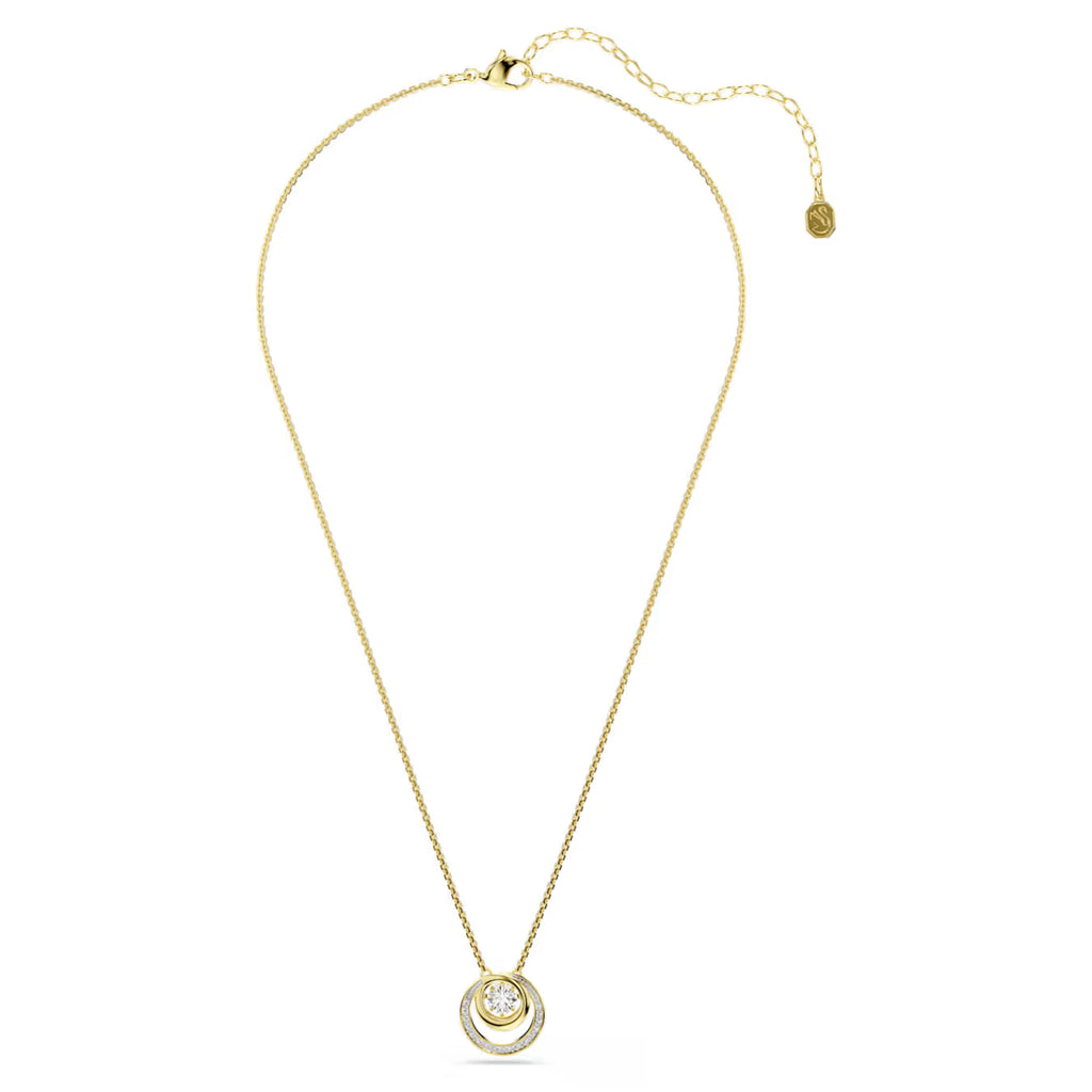 Hyperbola pendant Round cut, White, Gold-tone plated 5738248