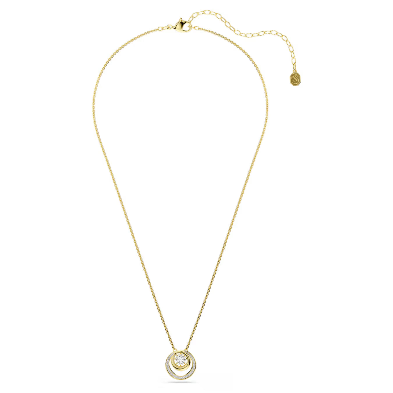 Hyperbola pendant Round cut, White, Gold-tone plated 5738248
