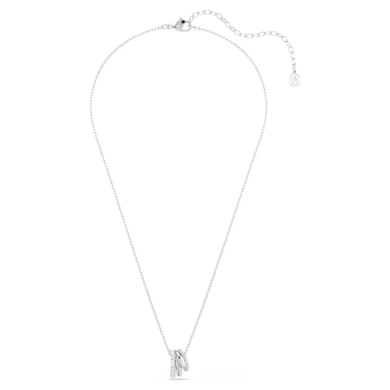 Hyperbola pendant Round cut, White, Rhodium plated 5737064