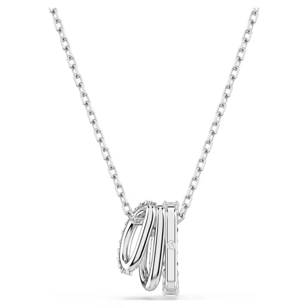 Hyperbola pendant Round cut, White, Rhodium plated 5737064