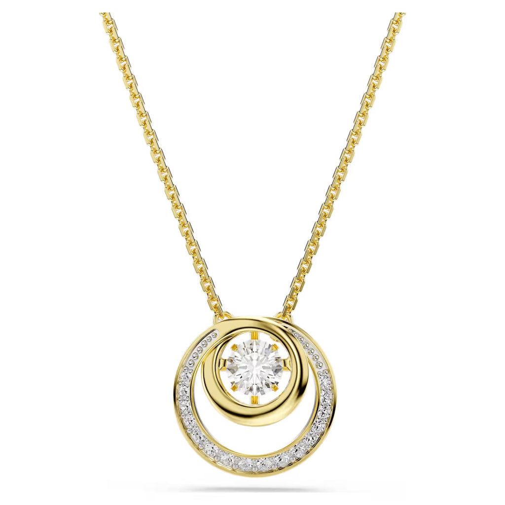 Hyperbola pendant Round cut, White, Gold-tone plated 5738248
