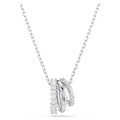 Hyperbola pendant Round cut, White, Rhodium plated 5737064